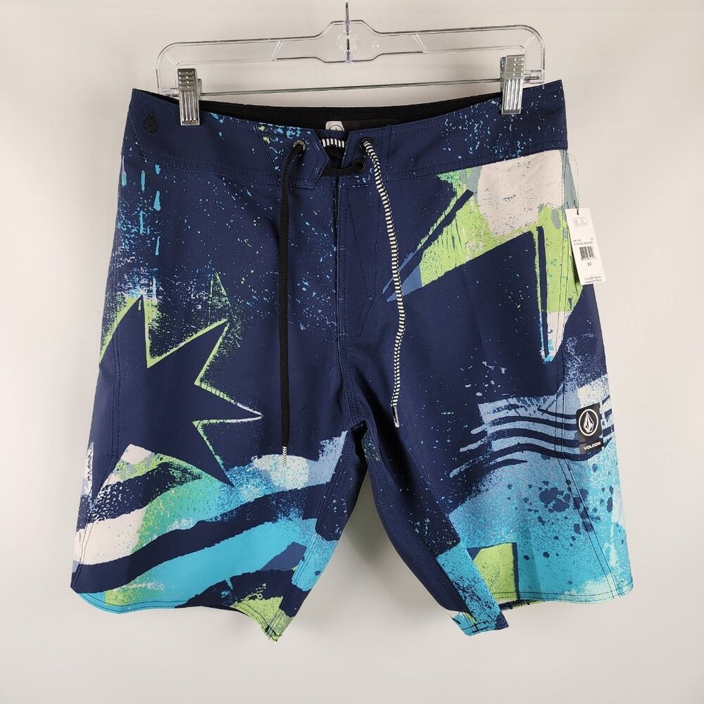 Volcom Boardshorts Mens 30 Multi ICE ENG Drawstring Shorts (30x10) NWT
